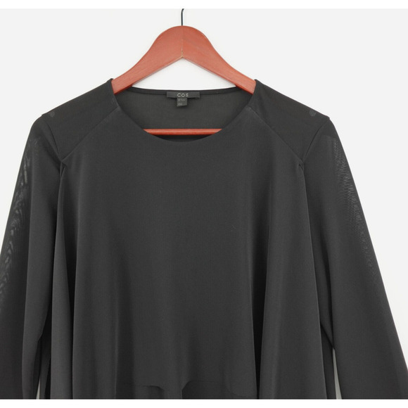 COS Top Womens 10 Black Tiered Tunic Minimalist Corporate Goth Career - Picture 3 of 16